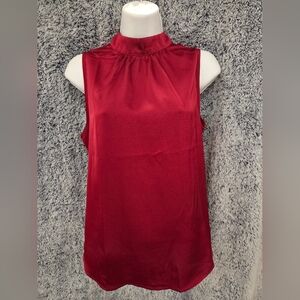 NWT Satin Sleeveless Red Blouse